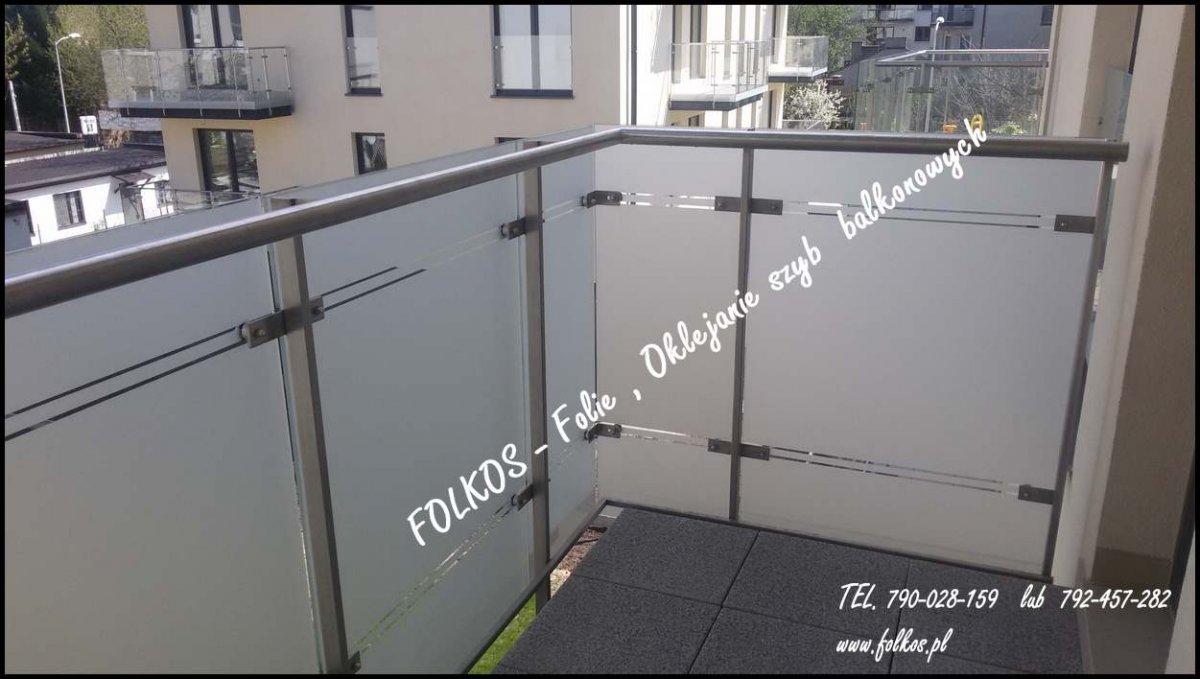 Folie matowe na BALKONY Warszawa - Folia na szklany balkon OKLEJAMY Balkony