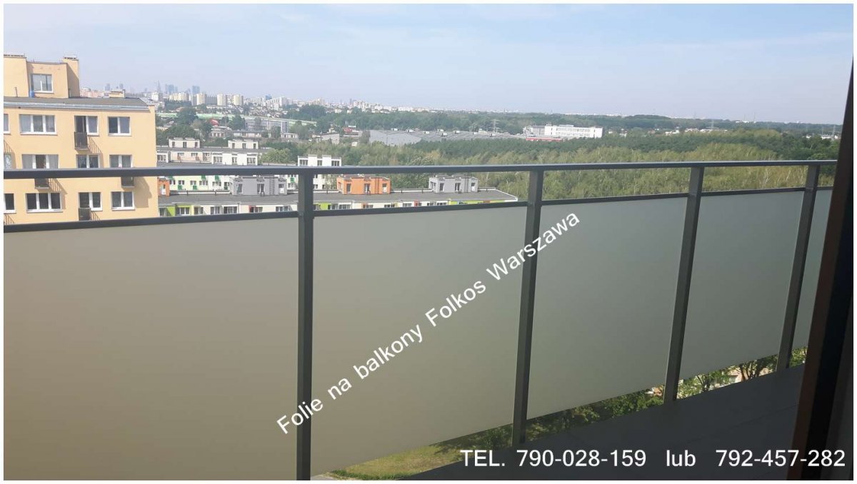 Folie matowe na BALKONY Warszawa - Folia na szklany balkon OKLEJAMY Balkony