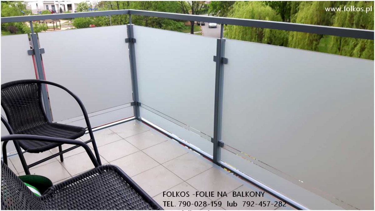 Folie matowe na BALKONY Warszawa - Folia na szklany balkon OKLEJAMY Balkony