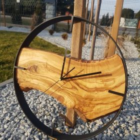 Zegar ścienny z drewna oliwnego 40 cm