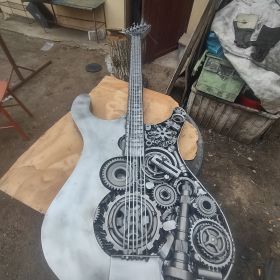 Gitara ze stali metalu loft industrial rękodzieło artystyczne 