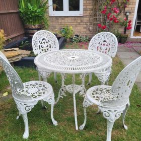 Zestaw mebli ogrodowych ogrodowy stół + 4 krzesła aluminium . 
