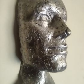 Rzeźba z metalu maska scrupture handmade 