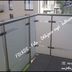 Folie matowe na BALKONY Warszawa - Folia na szklany balkon OKLEJAMY Balkony