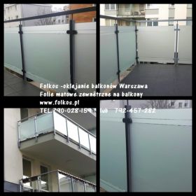 Folie matowe zewnętrzne na szyby balkonowe -sprzedaż , montaż Folie na BALKONY