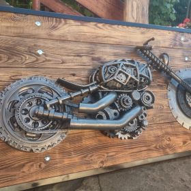 Motor z metalu złomu rękodzieło 