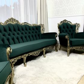 Komplet wypoczynkowy sofa fotele Ludwik barok ludwikowskie