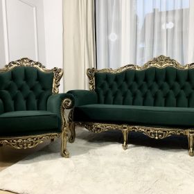 Komplet wypoczynkowy sofa fotele Ludwik barok ludwikowskie